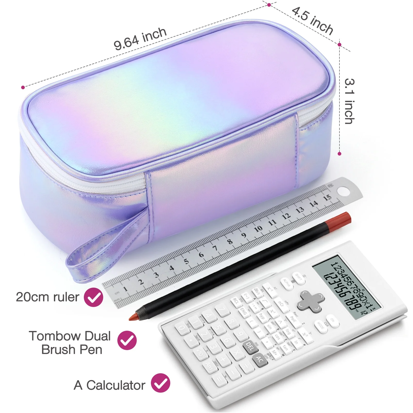 Livhil Large Pencil Pouch, Pencil Case for Girls Boys, Pencil Bag Pencil Boxes for Kids Elementary School Supplies, Purple - Image 4