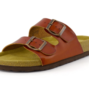 Cushionaire Women's Lane Cork Footbed Sandal – Comfortable Double Buckle Slip-On with Genuine Suede Footbed & Arch Support Slide Sandals for Women