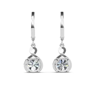 Cate & Chloe Alessandra 18k White Gold Plated Earrings with Simulated Diamond Crystals for Women
