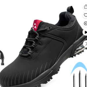 SPIEZ Composite Toe Shoes for Men Work, Safety Shoes Lightweight Slip Resistant Air Cushion Running Shoes Puncture Proof Tread Sneakers,Black Size 12